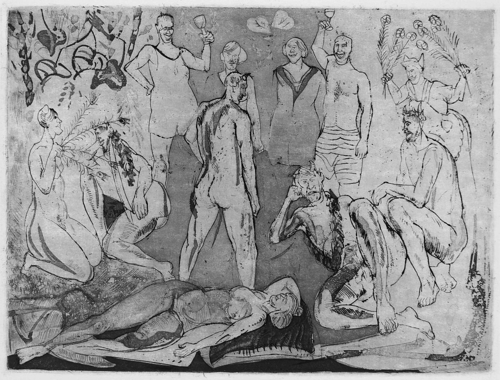 R. Oramus, Bachanalia IV, 1987-1990; akwaforta, akwatinta