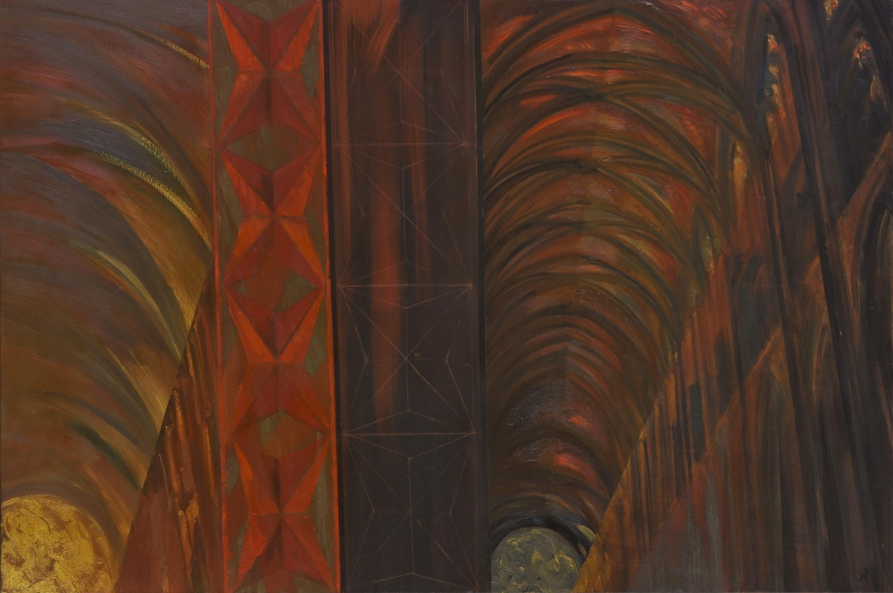 R. Oramus, Katedra XXIX, 2009-2001; akryl, olej, enkaustyka, płótno