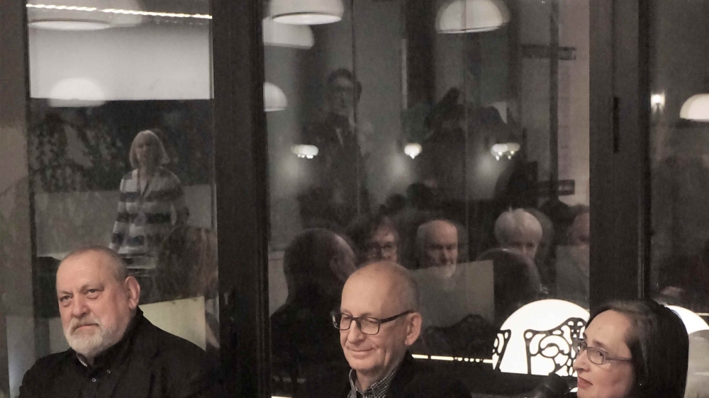 S. Sobolewski, R. Oramus, A. Kosińska, współprowadząca spotkanie