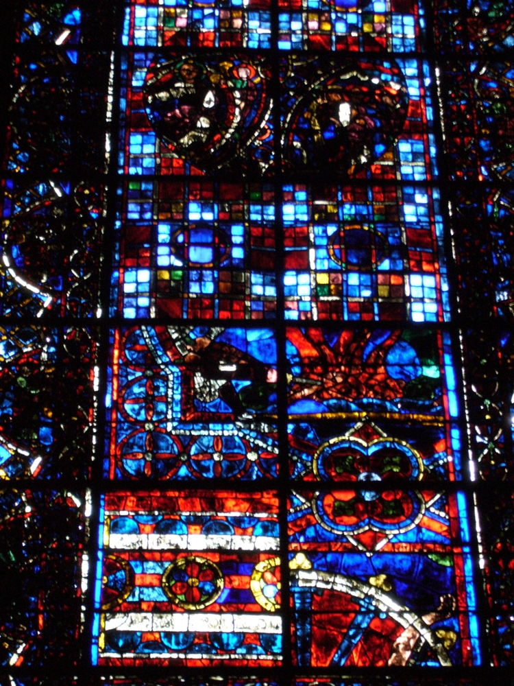 Struktura witrażu w Chartes, fragment