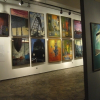 W środku 4 obrazy Oramusa z cyklu Fitness Club, pozostałe prace Sobolewskiego