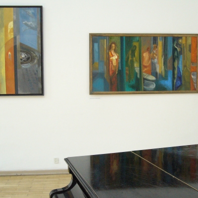 Obrazy z cyklów Rytuały codzienności (2002-2003) i  Realne - nierealne ( 2004-2005)