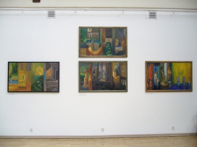 Obrazy z cyklów Rytuały codzienności (2002-2003) i  Realne - nierealne ( 2004-2005)